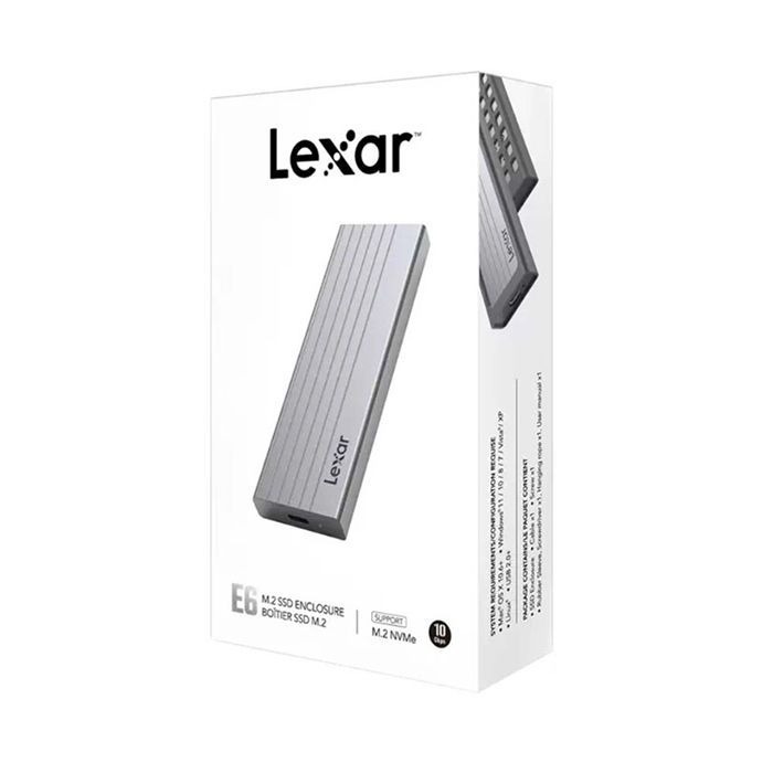 Box di động SSD M.2 PCIe NVMe Gen3x4 / Gen4x4 Type-C Lexar E6