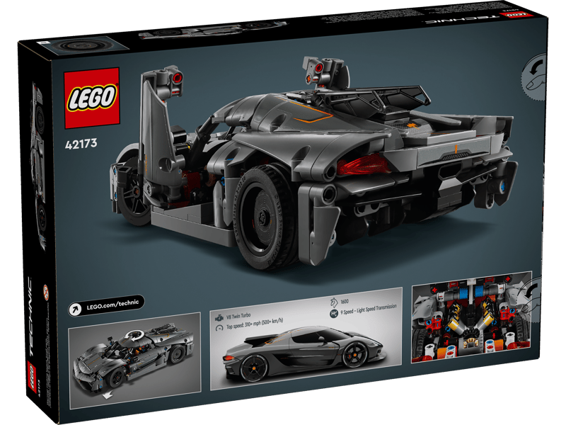 Bộ mô hình Xe Thể Thao Koenigsegg Jesko Absolut Màu Xám LEGO TECHNIC #42173
