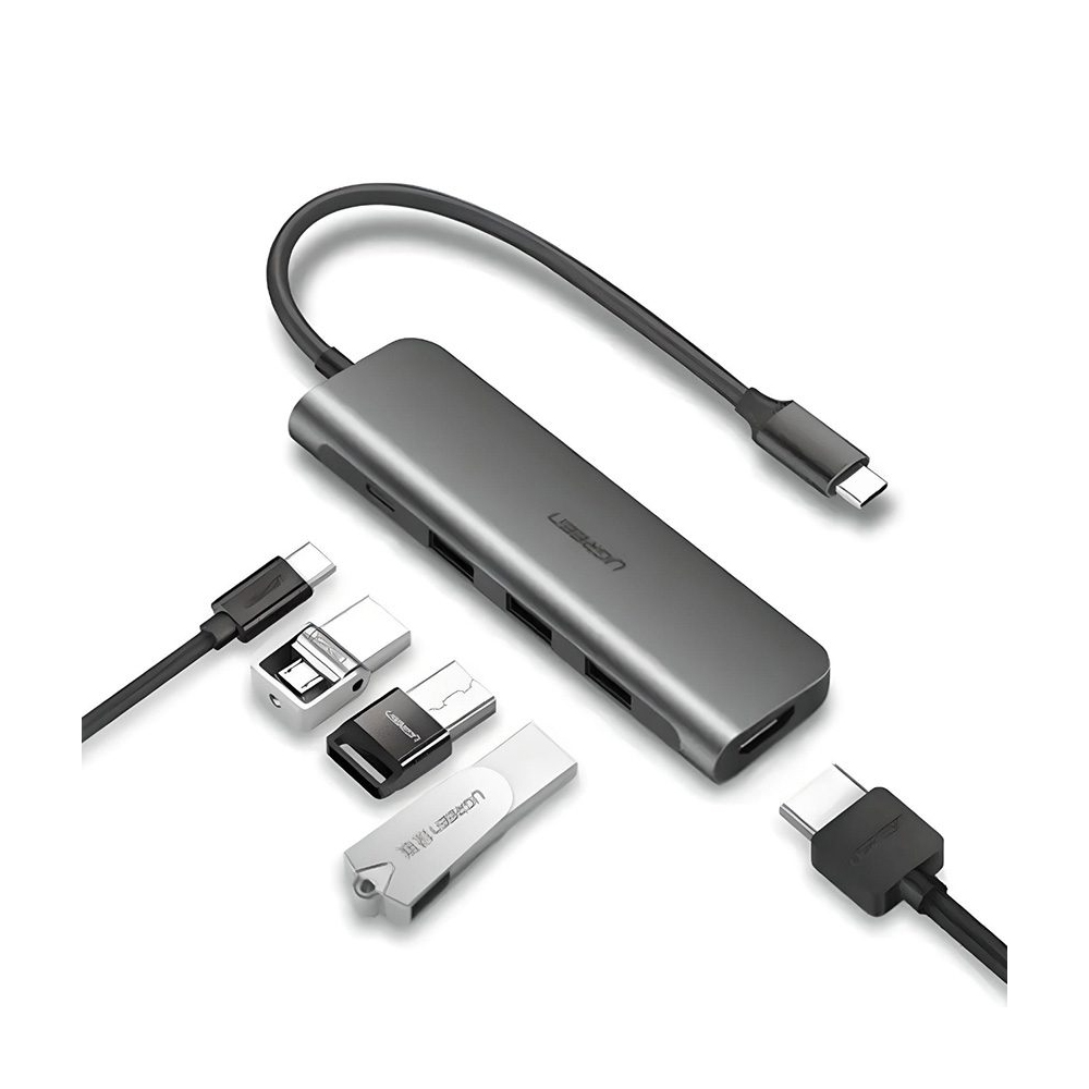 Bộ chuyển đổi USB-C sang 3*USB 3.0+HDMI+3.5mm Ugreen ( 80132)
