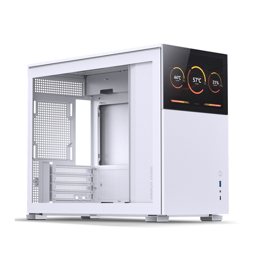 VỎ CASE JONSBO D31 STD SC WHITE ( MINI TOWER/MÀU TRẮNG/MÀN HÌNH PHỤ 8'')