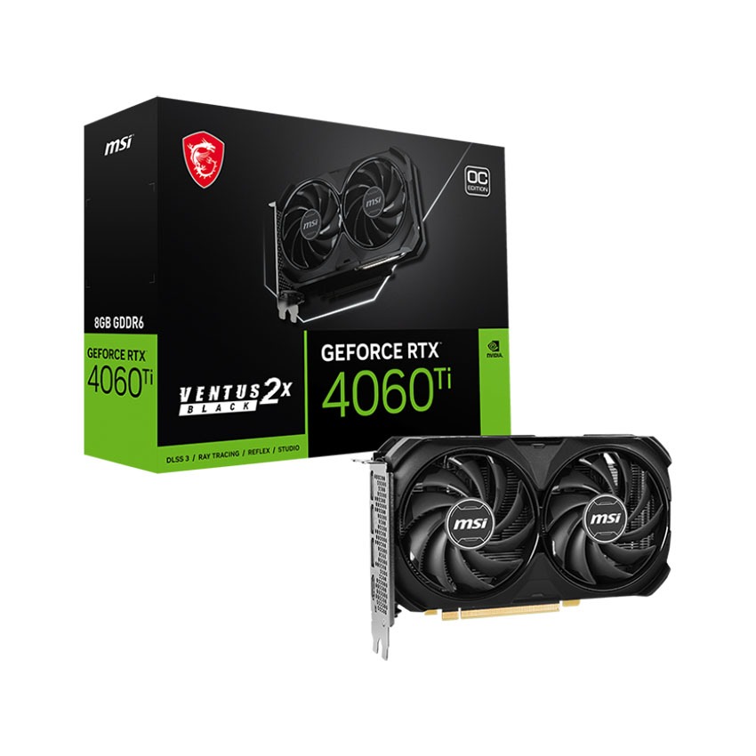 Card màn hình MSI GeForce RTX 4060 Ti VENTUS 2X BLACK 8G OC