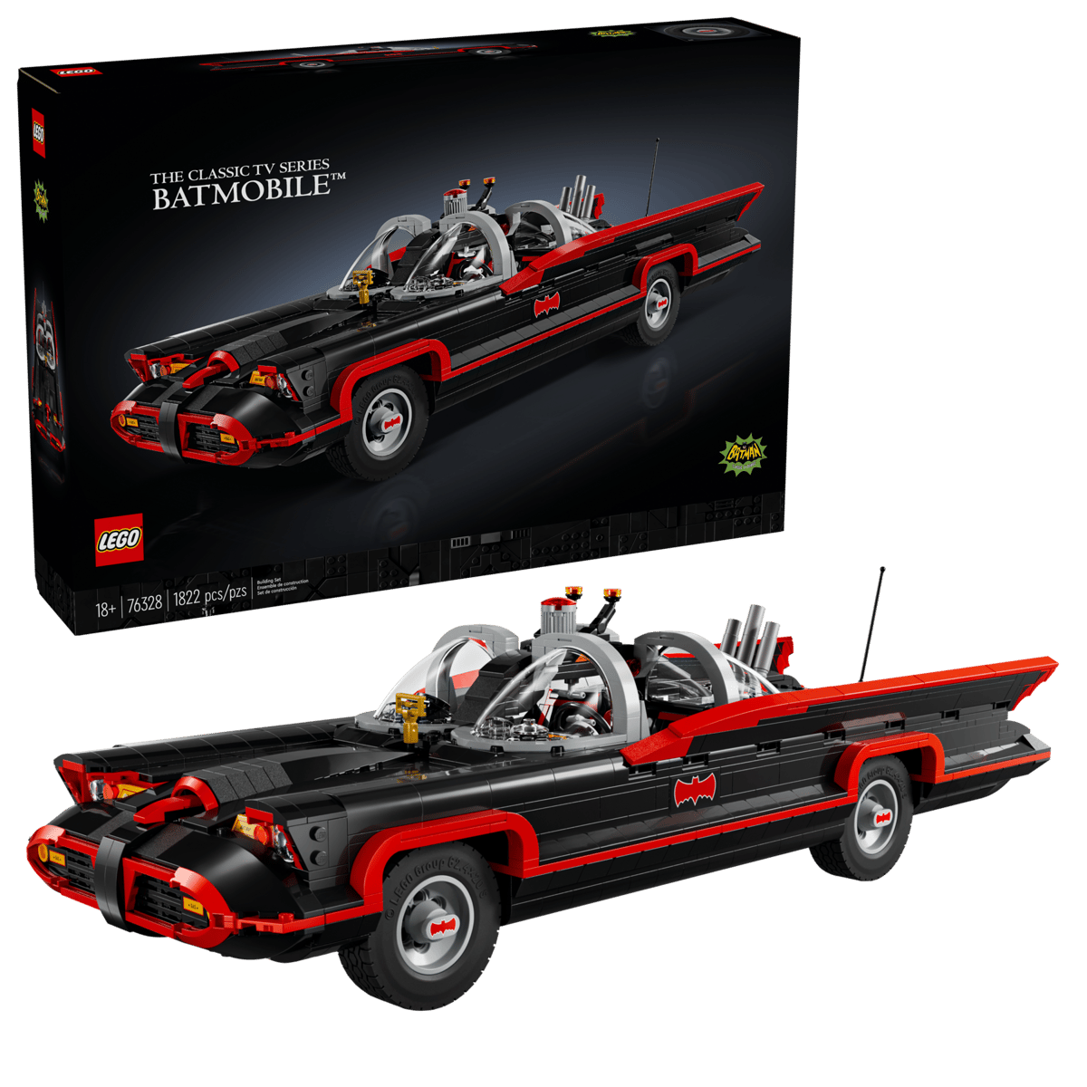 Bộ Mô Hình LEGO Batman Xe Batmobile Cổ Điển Thập Niên 1960 #76328