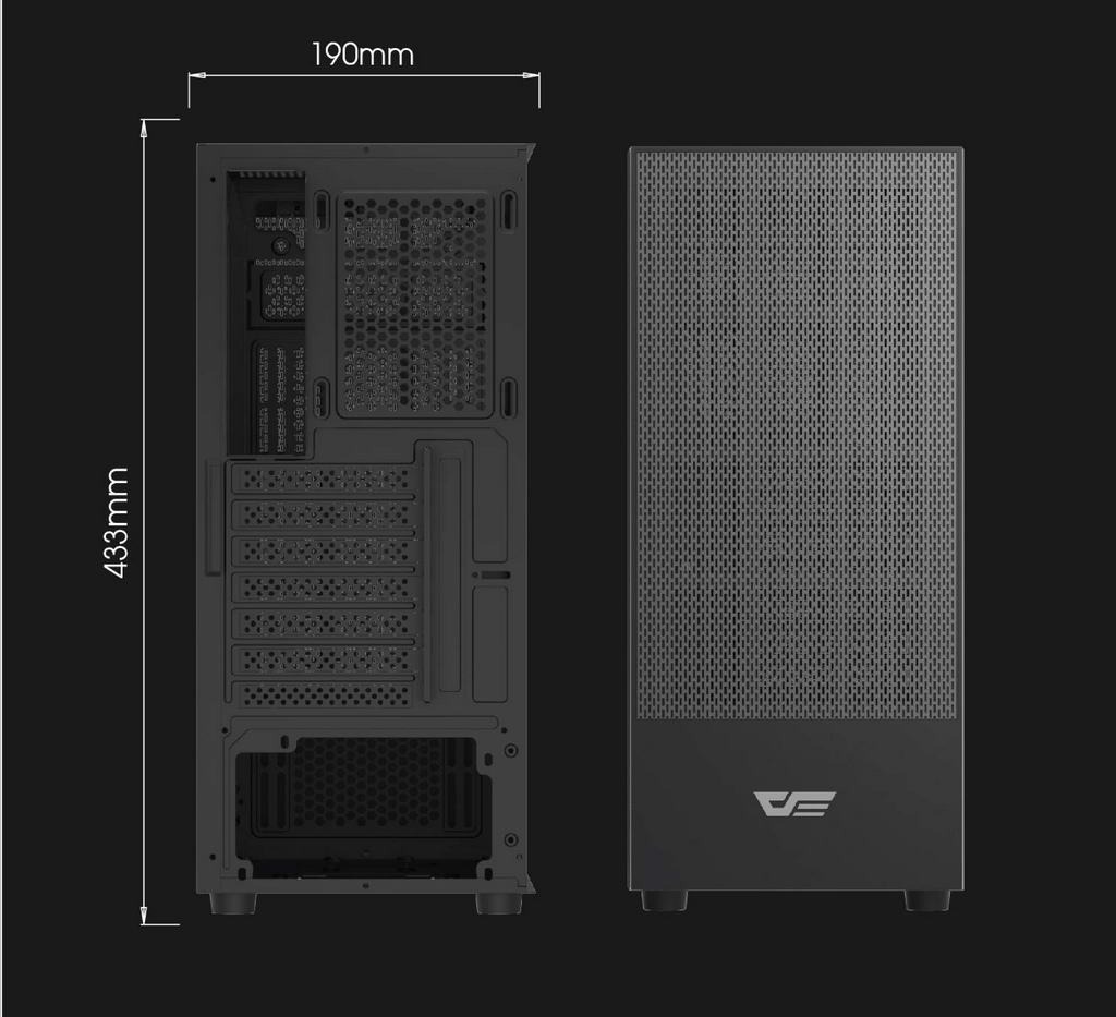 VỎ CASE MÁY TÍNH DARKFLASH A290 (MID TOWER/ MÀU ĐEN)
