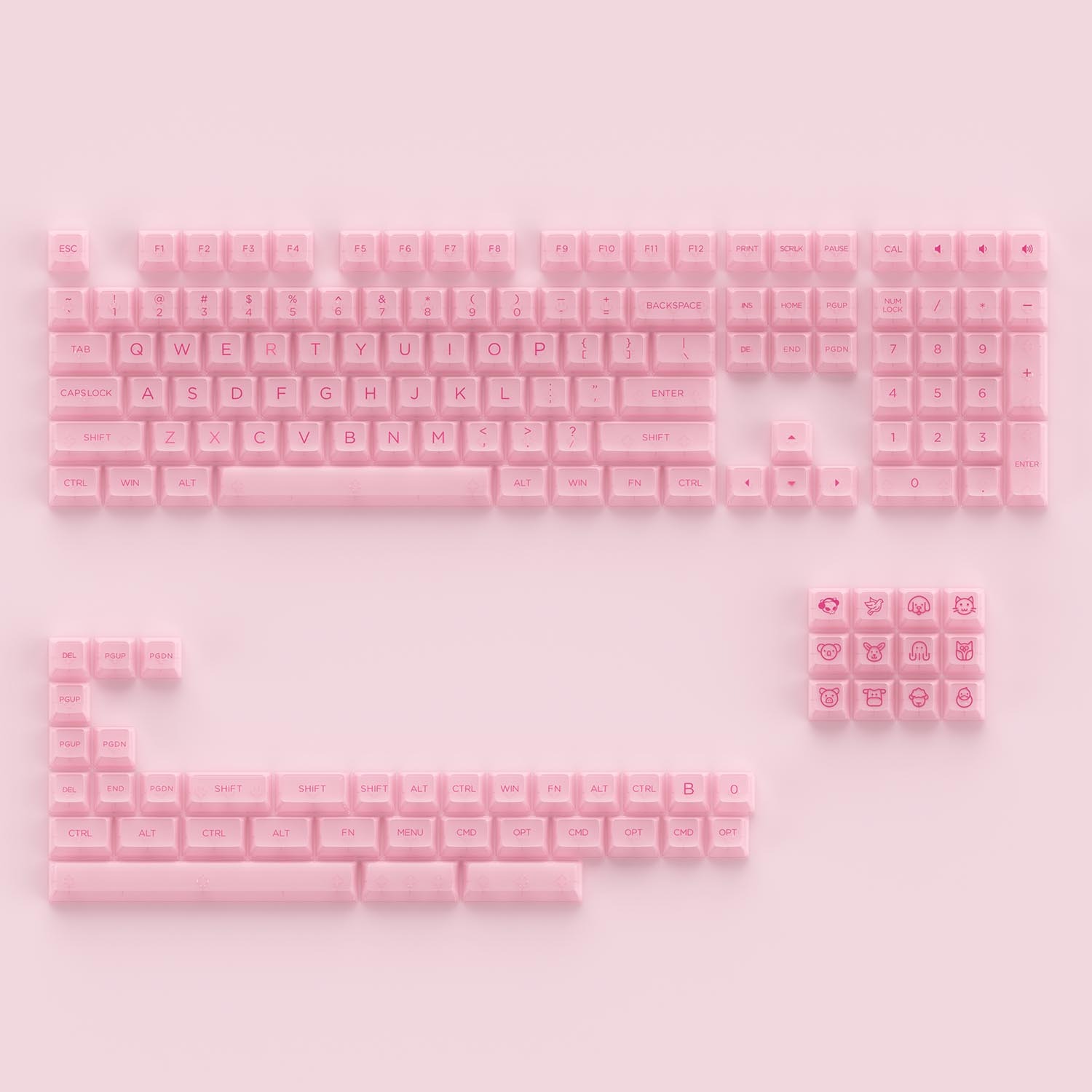 AKKO Keycap set – Pink (PC / ASA-Clear profile / 155 nút)