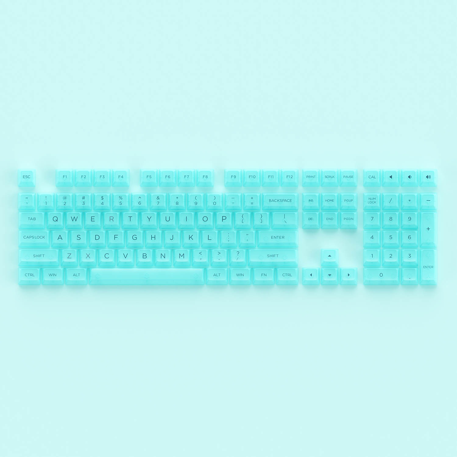 AKKO Keycap set – Tiffany Blue (PC / ASA-Clear profile / 155 nút)