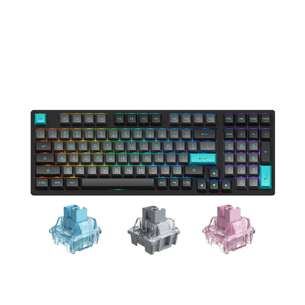 Bàn phím cơ không dây AKKO 3098B Black & Cyan