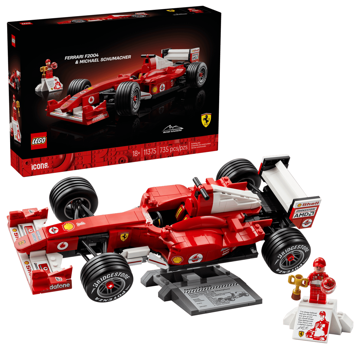 Bộ Mô Hình Xe Đua Ferrari F2004 Và Tay Đua Michael Schumacher LEGO #11375