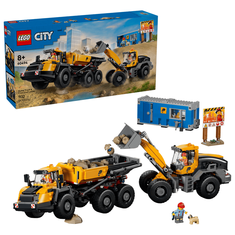 Bộ Mô Hình Phương Tiện Công Trình : Xe Ben Và Xe Xúc Lật LEGO CITY #60494