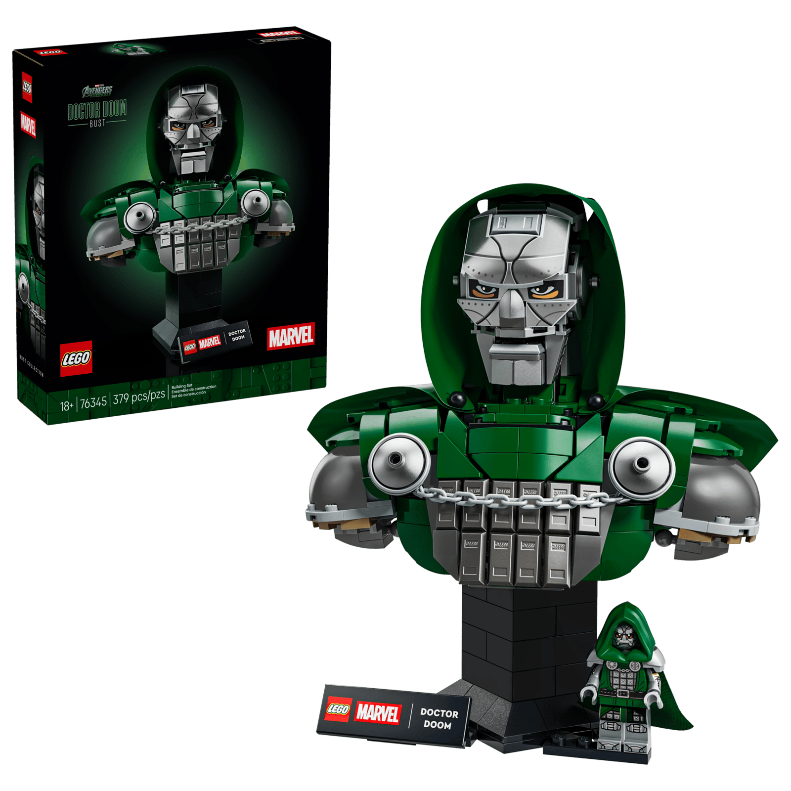 Mô Hình Lắp Ráp LEGO Marvel Mô Hình Bán Thân Doctor Doom #76345