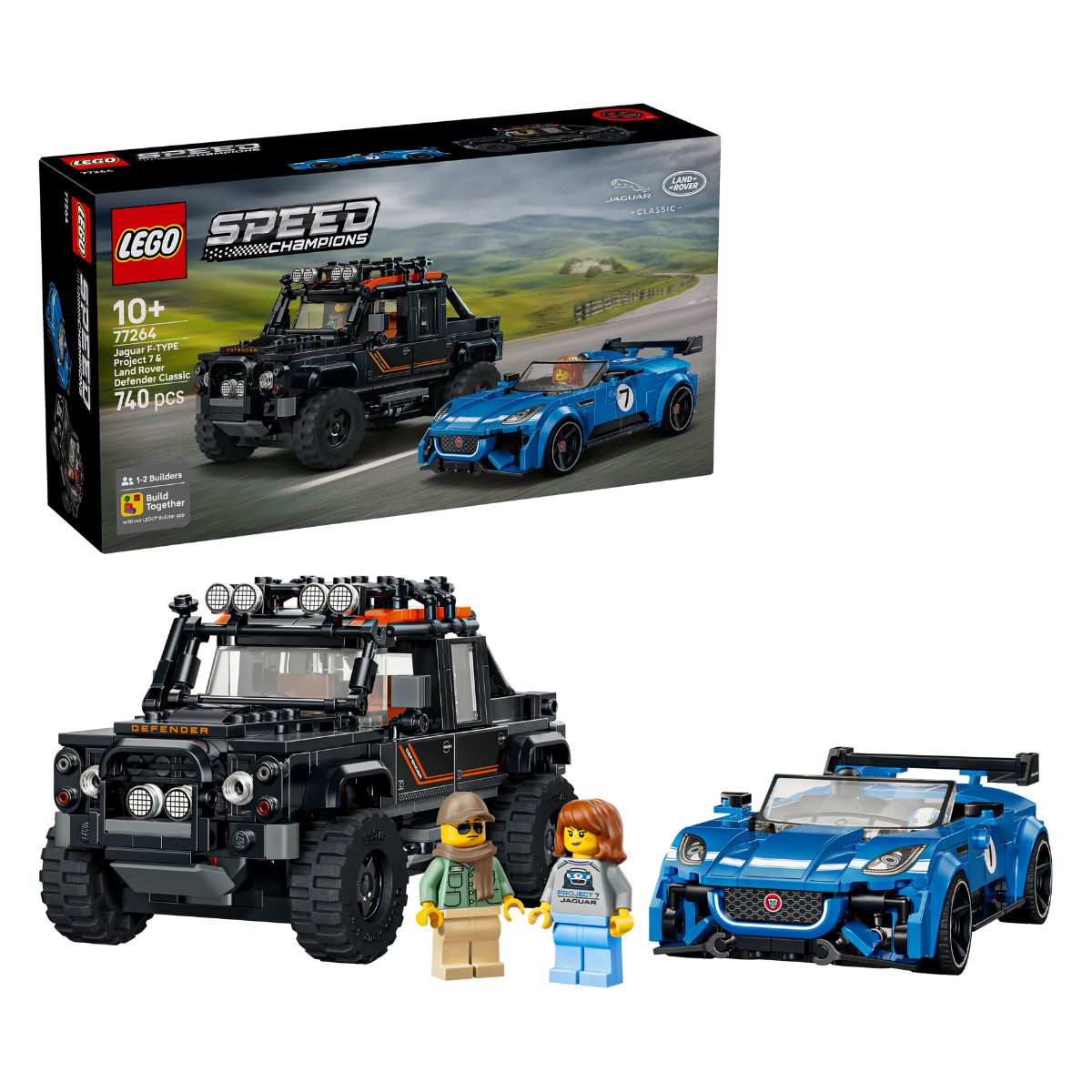 Bộ Mô Hình LEGO SPEED CHAMPIONS Jaguar Project 7 & Land Rover Defender #77264