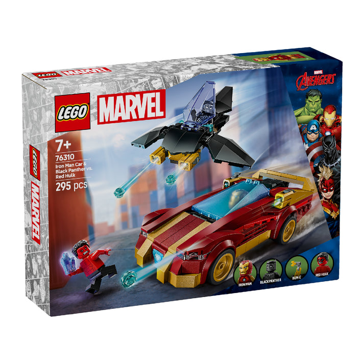 Bộ Mô Hình LEGO SUPERHEROES Xe Iron Man & Black Panther vs. Red Hulk #76310