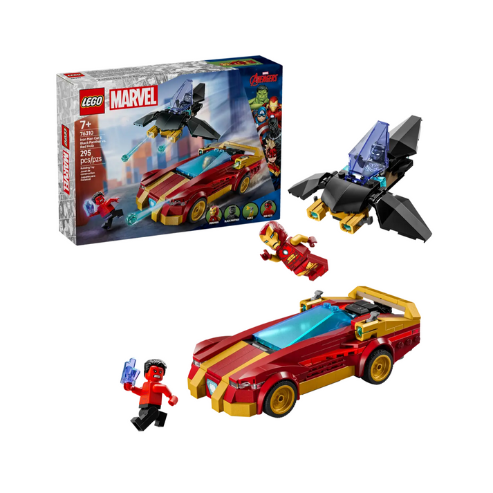 Bộ Mô Hình LEGO SUPERHEROES Xe Iron Man & Black Panther vs. Red Hulk #76310