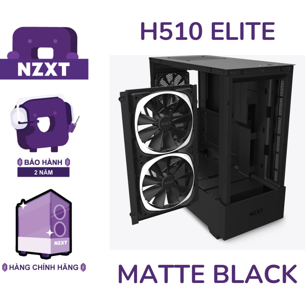 Vỏ Case Máy Tính NZXT H510 ELITE (Đen/Trắng)