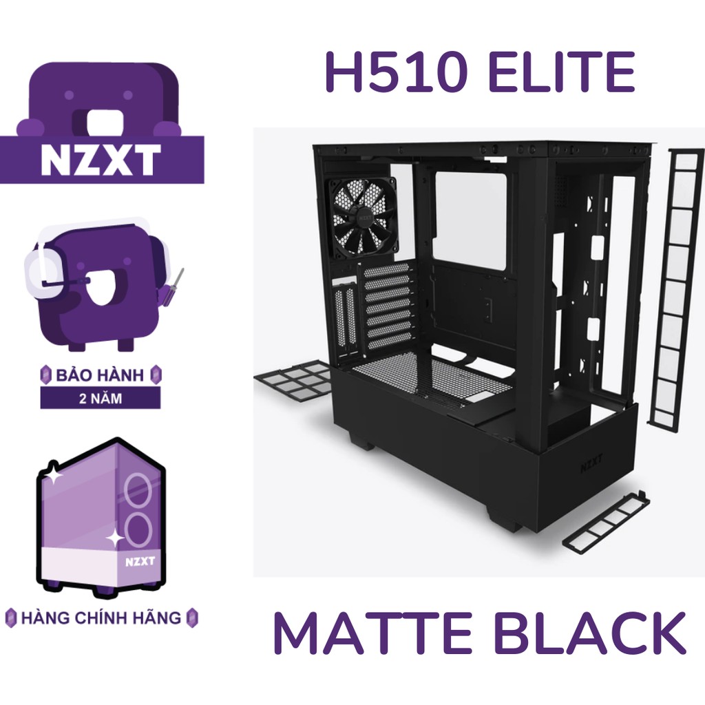 Vỏ Case Máy Tính NZXT H510 ELITE (Đen/Trắng)