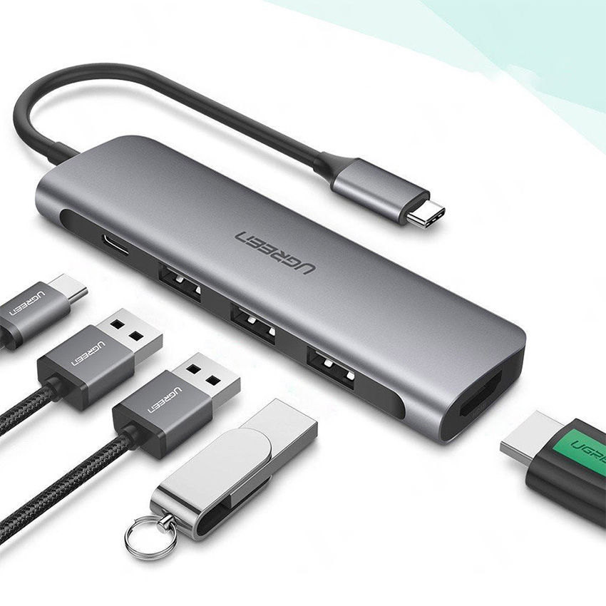 Thiết bị mở rộng USB type-C sang HDMI/ Hub USB 3.0 hỗ trợ sạc cổng USB-C chính hãng Ugreen 50209