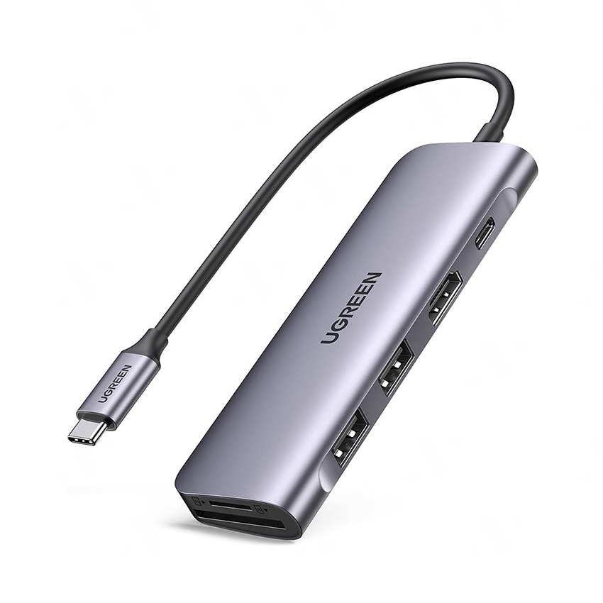 Thiết bị mở rộng USB type C sang HDMI, USB 3.0, đọc thẻ SD/TF, hỗ trợ sạc USB C Ugreen 70411