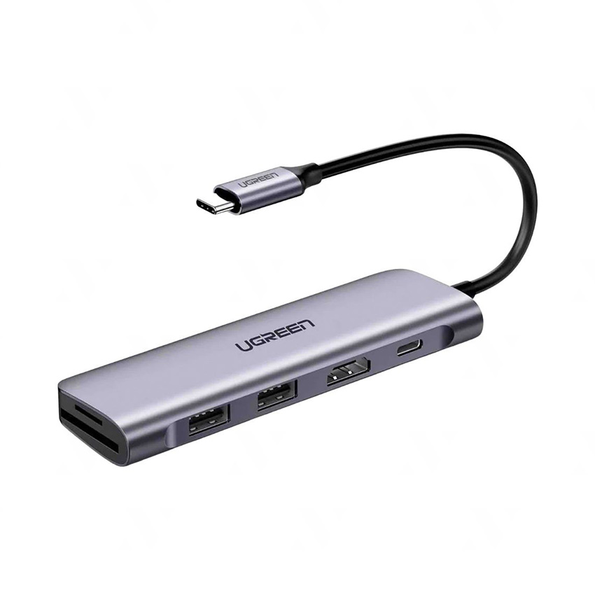 Thiết bị mở rộng USB type C sang HDMI, USB 3.0, đọc thẻ SD/TF, hỗ trợ sạc USB C Ugreen 70411