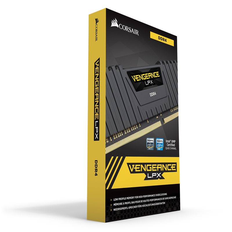 Bộ nhớ ram gắn trong Corsair DDR4 Vengeance LPX Heat spreader, 3200MHz 8GB đen