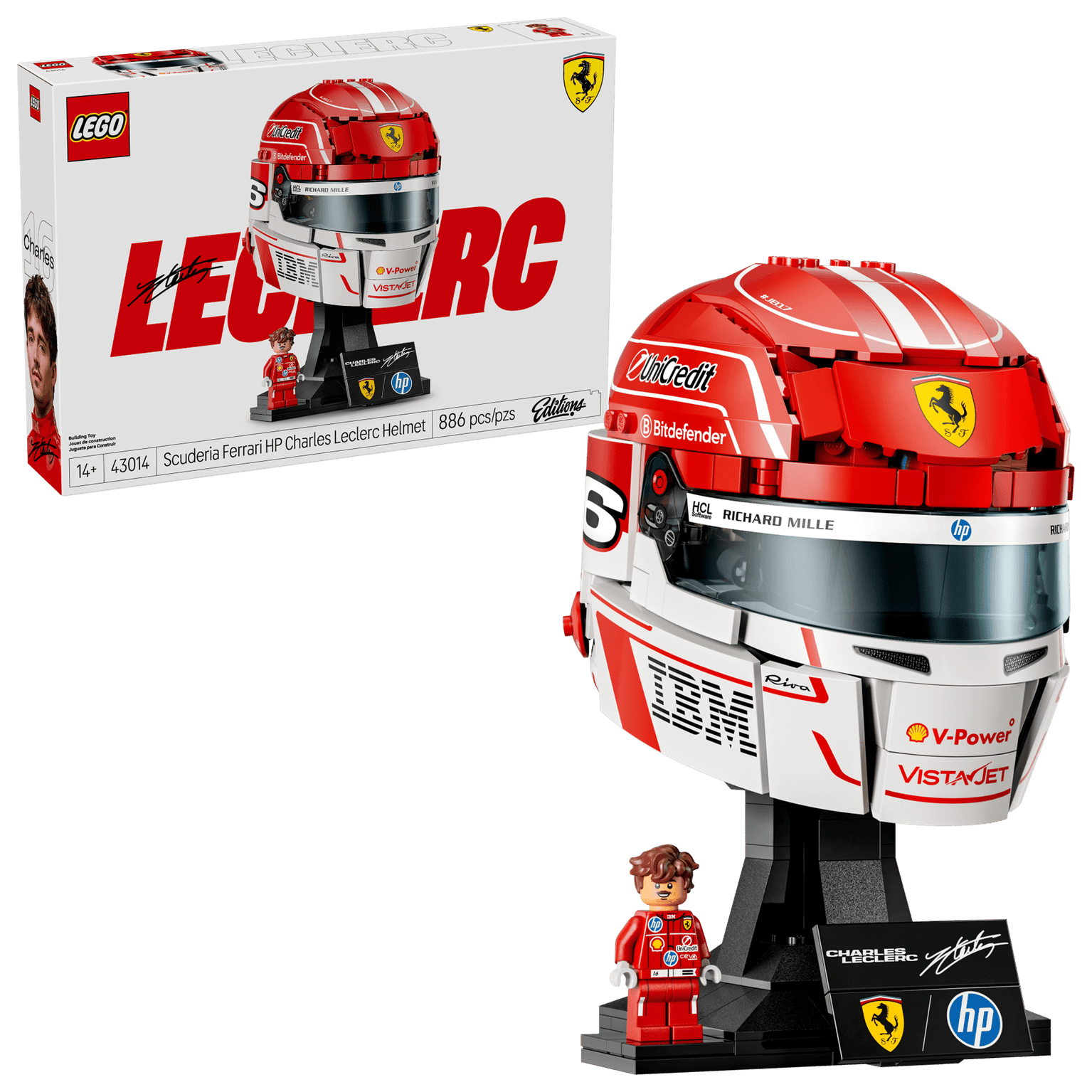 Mô Hình Lắp Ráp Mũ Bảo Hiểm Ferrari HP Charles Leclerc LEGO #43014