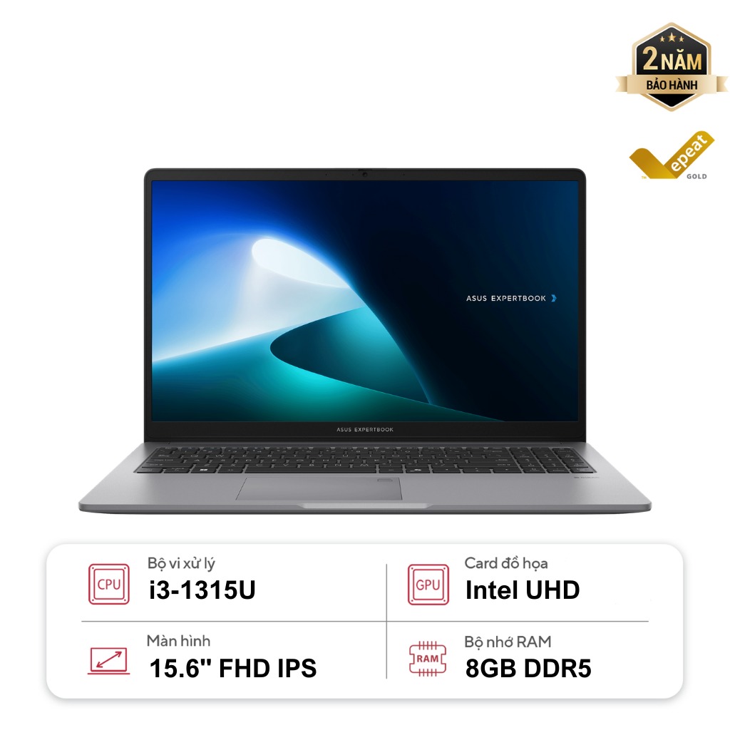 Laptop ASUS ExpertBook P1 P1503CVA i3 1315U RAM 8GB SSD 256GB 15.6" FHD IPS 60Hz 63Wh