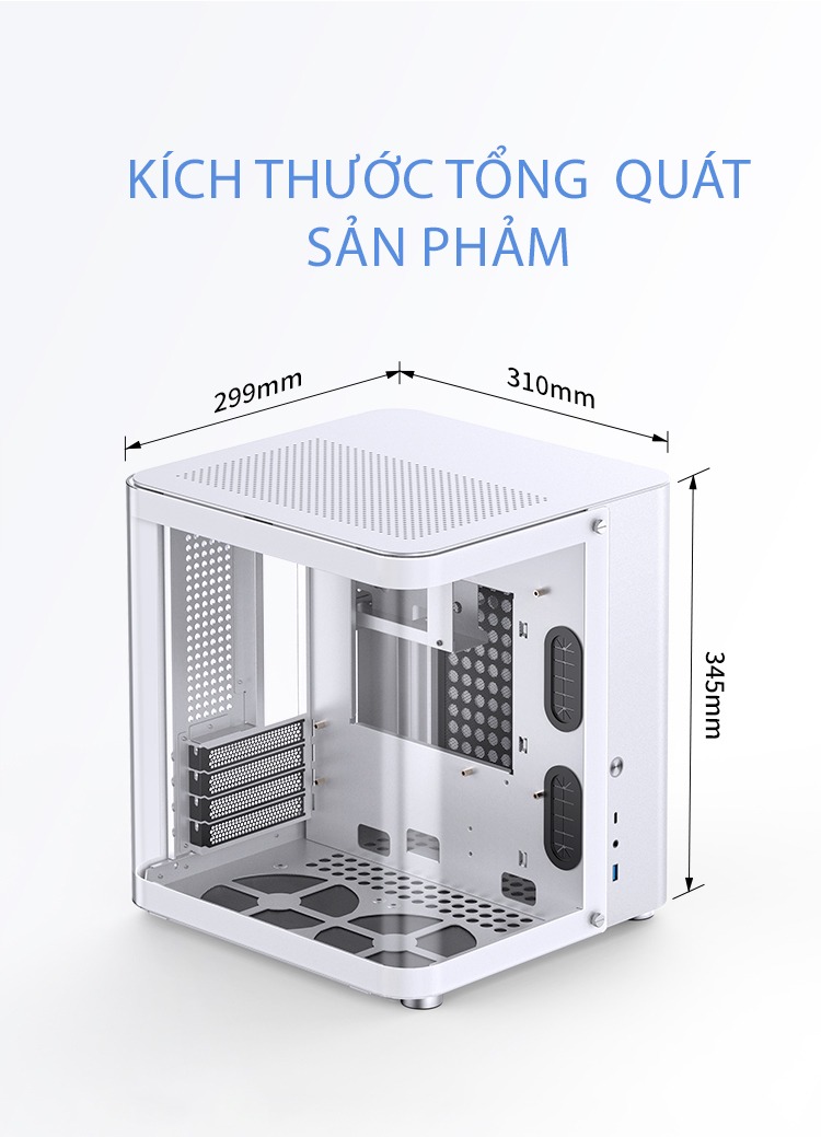 VỎ CASE JONSBO TK-1 WHITE ( MID TOWER/MÀU TRẮNG)
