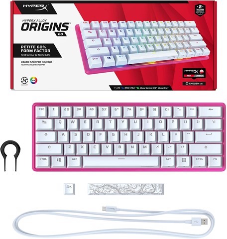 Bàn phím cơ HyperX Alloy Origins 60 Pink