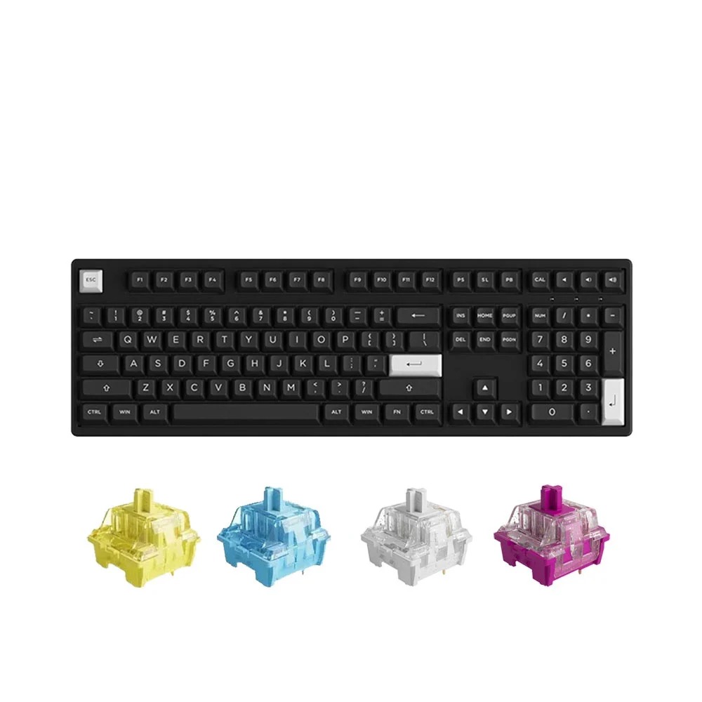 Bàn phím cơ không dây AKKO 3108 RF  White on Black