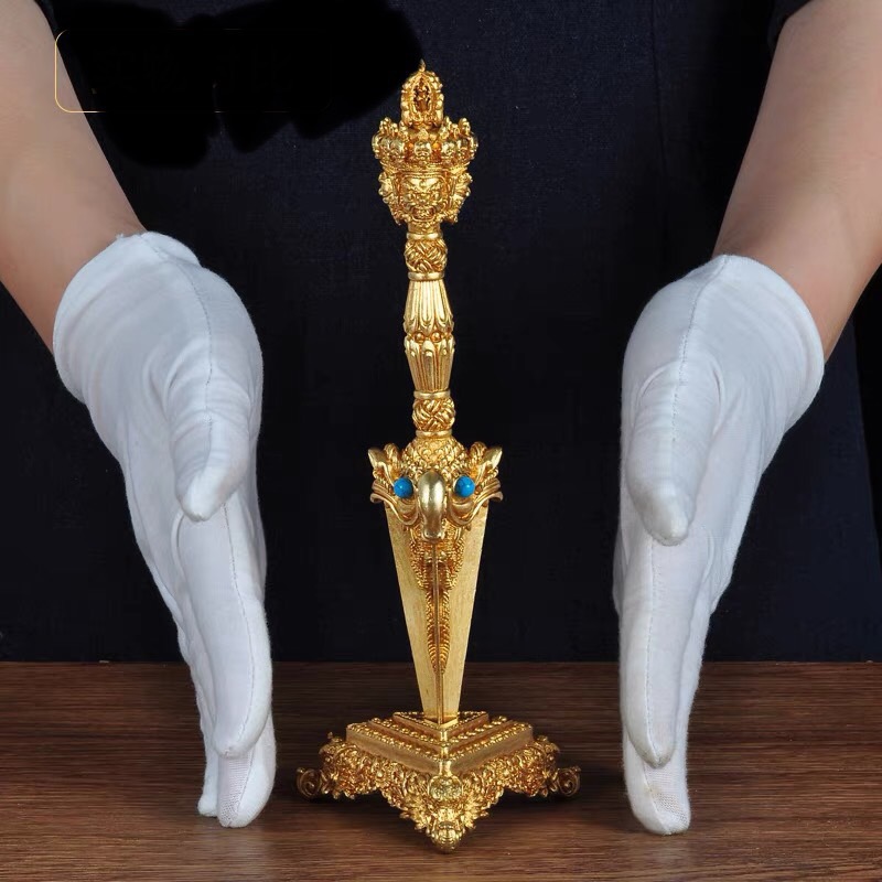 Đao Kim Cang Phurba Đồng Vàng  22CM Vajrakilaya