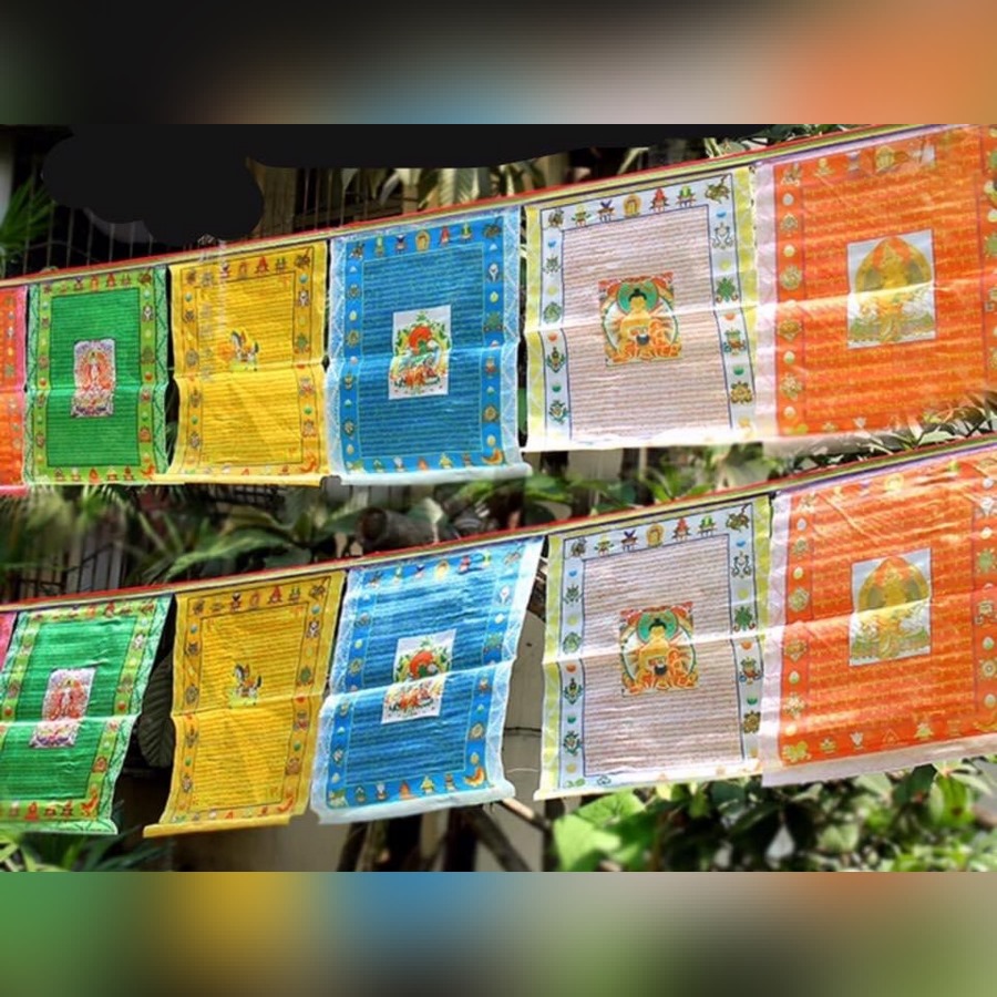 CỜ CẦU NGUYỆN - CỜ LUNGTA NGỰA GIÓ 3.5 mét 10 lá