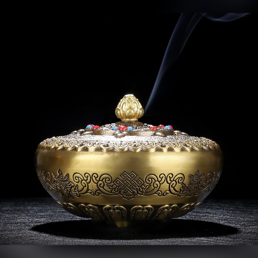 Lư Trầm Bình Bát Khắc Hoa Văn Tám Tướng Cát Tường