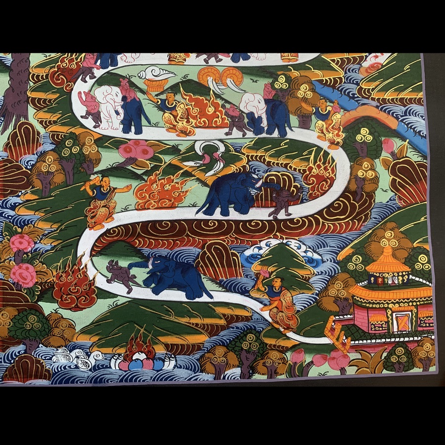 Tranh Thangka Con Đường Tu Thiền - Tranh Vẽ Tay Tranh Thangka Con Đường Tu Thiền - Tranh Vẽ Tay