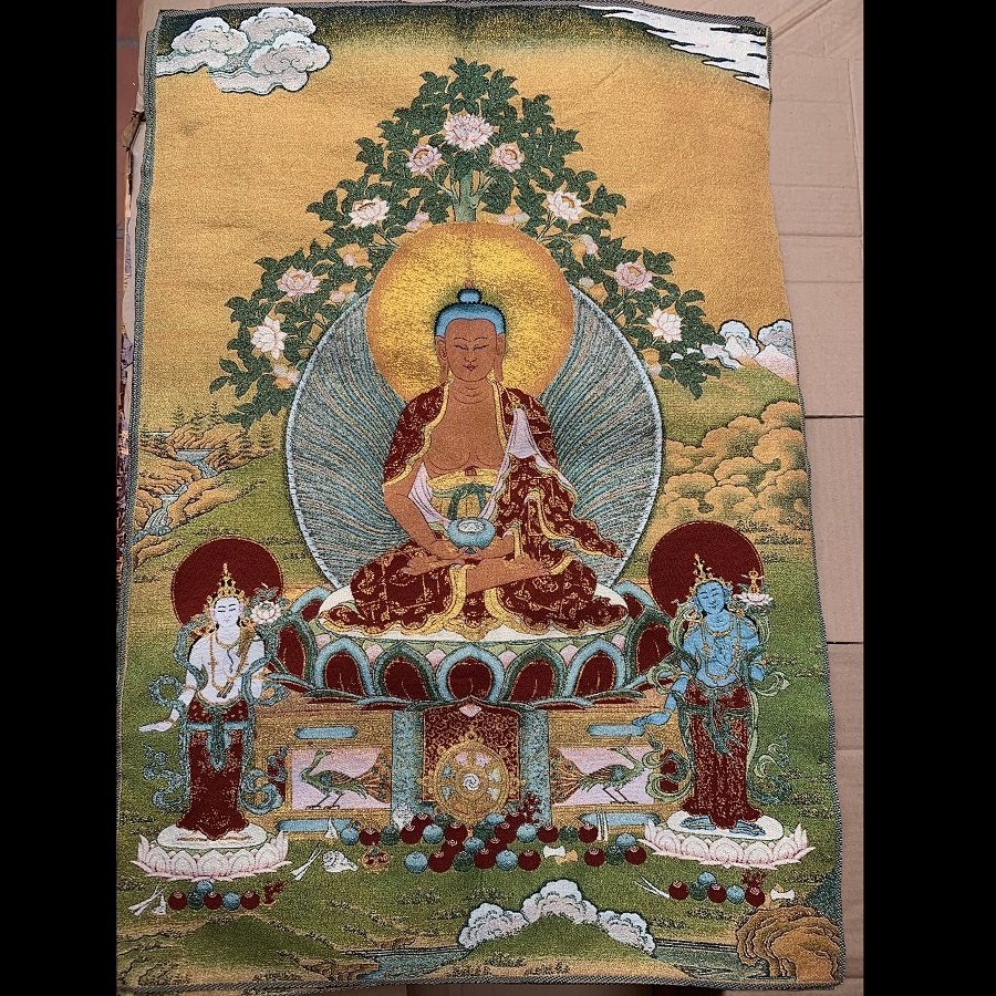 Tranh Thangka Adida Phật - tranh thêu Tranh Thangka Adida Phật - Tranh Thêu