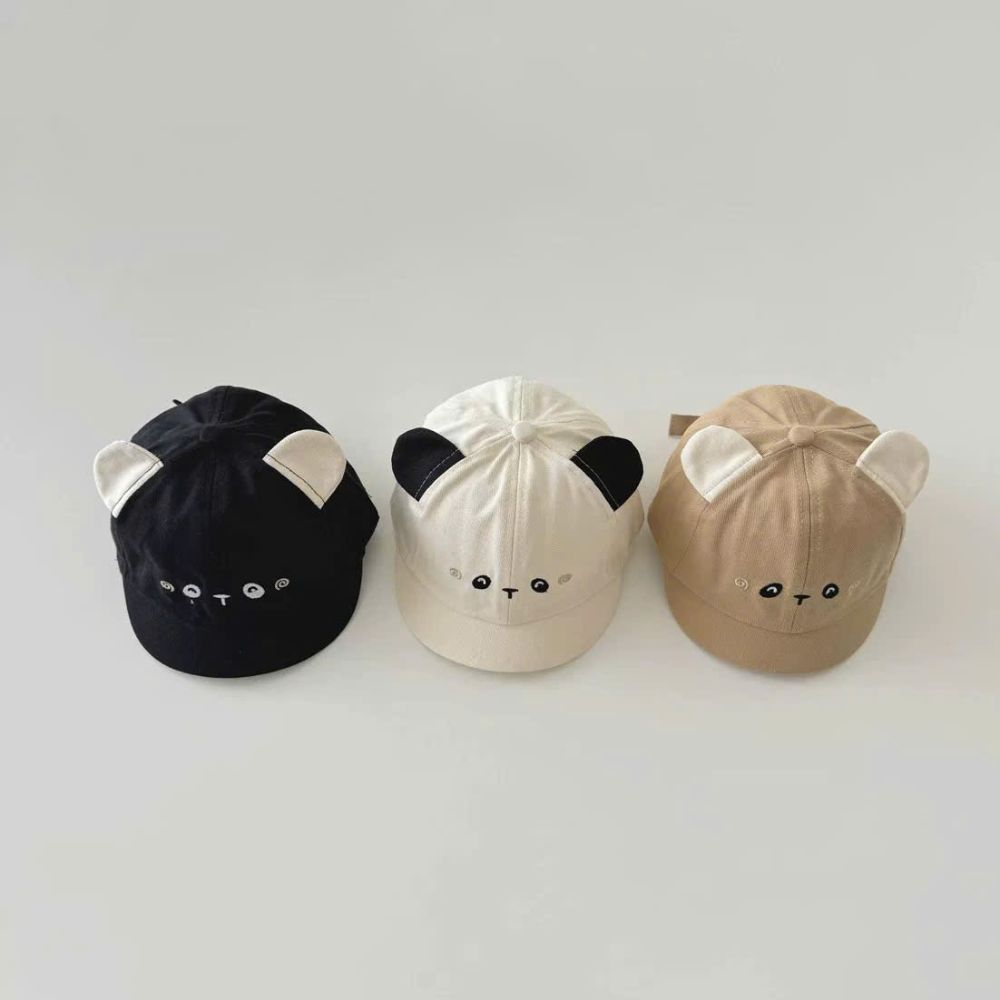 Mũ nón lưỡi trai vành ngắn mắt gấu cho bé