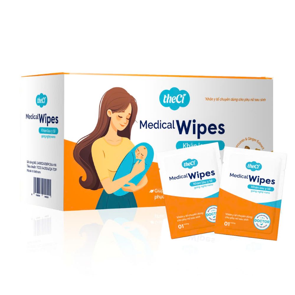 Khăn lau gừng nghệ TheCi cho mẹ (Hộp 30g)