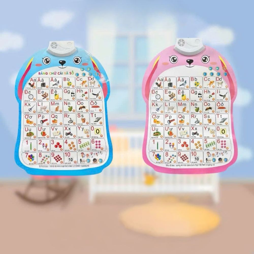 Bảng chữ cái điện tử treo tường hình cún cho bé