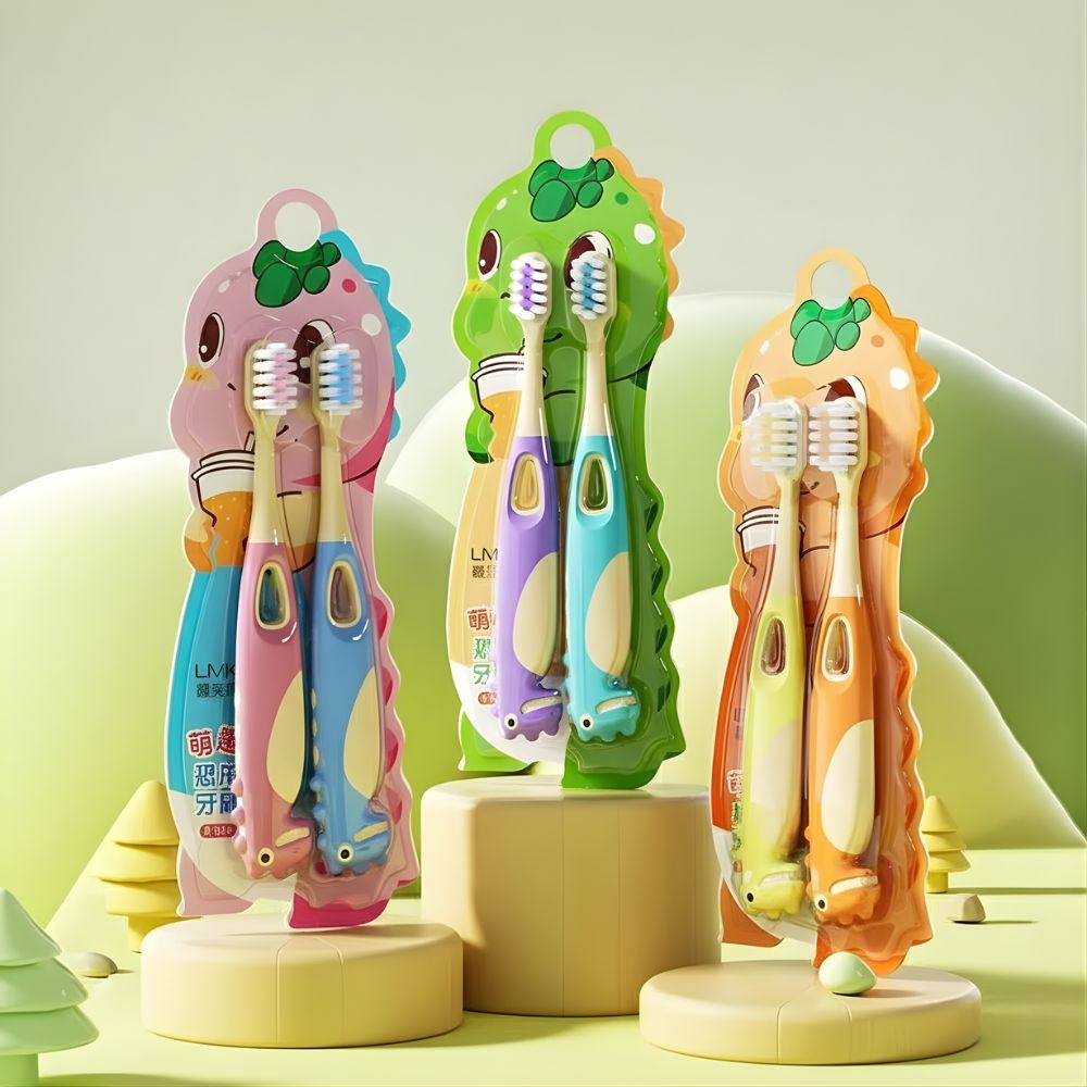 Set 2 chiếc bàn chải Khủng long 3D LMK cho bé