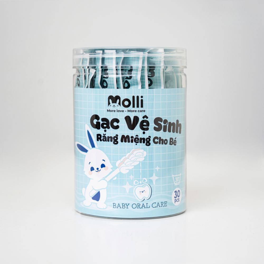 Gạc vệ sinh răng miệng Molli cho bé hộp 30 que