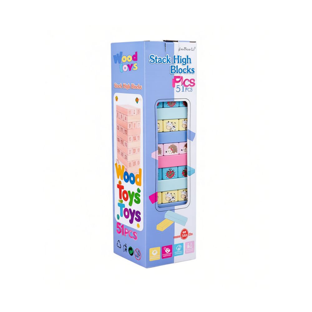 Đồ chơi rút gỗ 51 thanh in hình cho bé