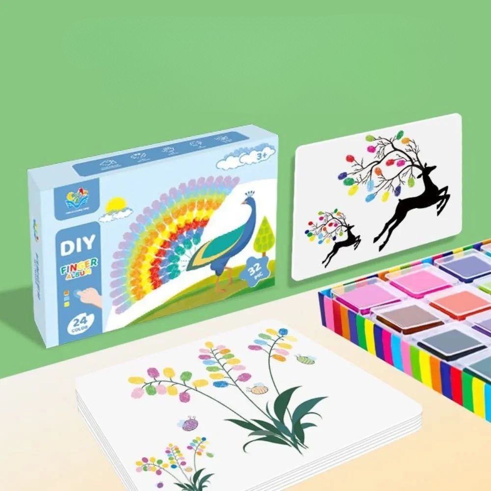 Bộ tranh tô màu bằng vân tay nhiều hình cho bé