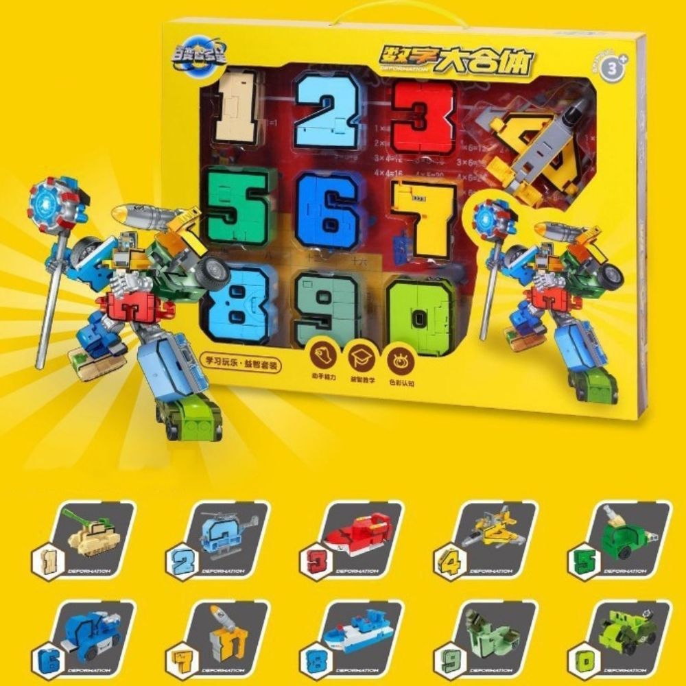 Hộp đồ chơi số biến hình Robot cho bé