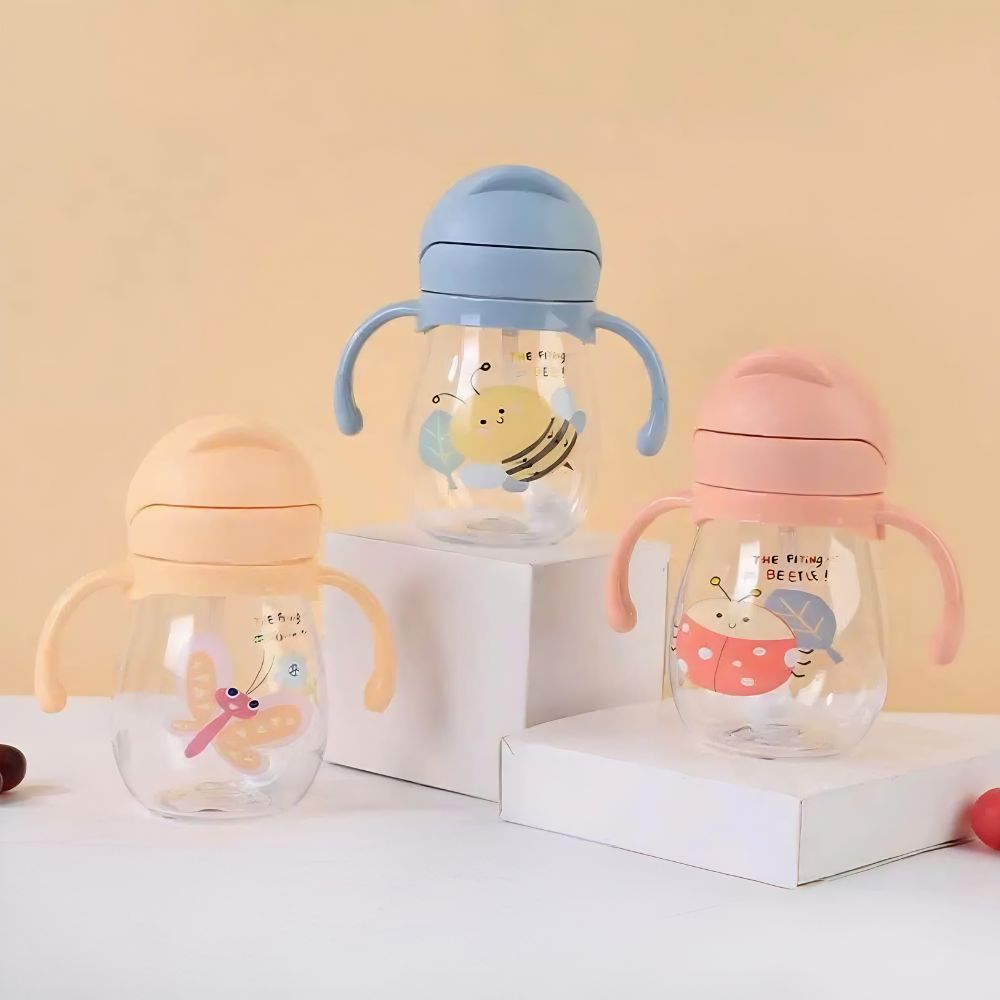 Bình nước nắp bật tròn họa tiết côn trùng