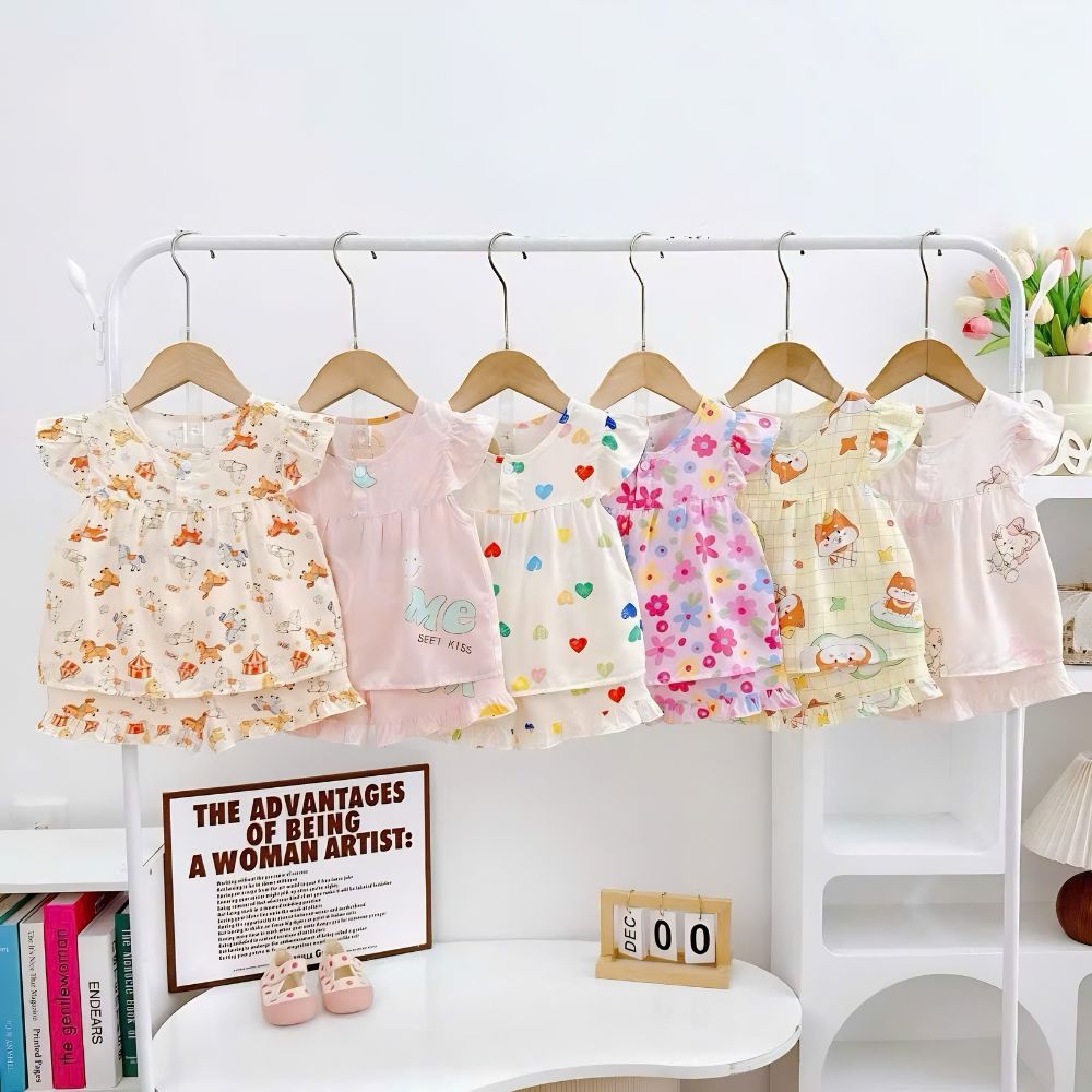 Bộ tole đùi áo cánh tiên cúc ngực H&A Kids cho bé gái