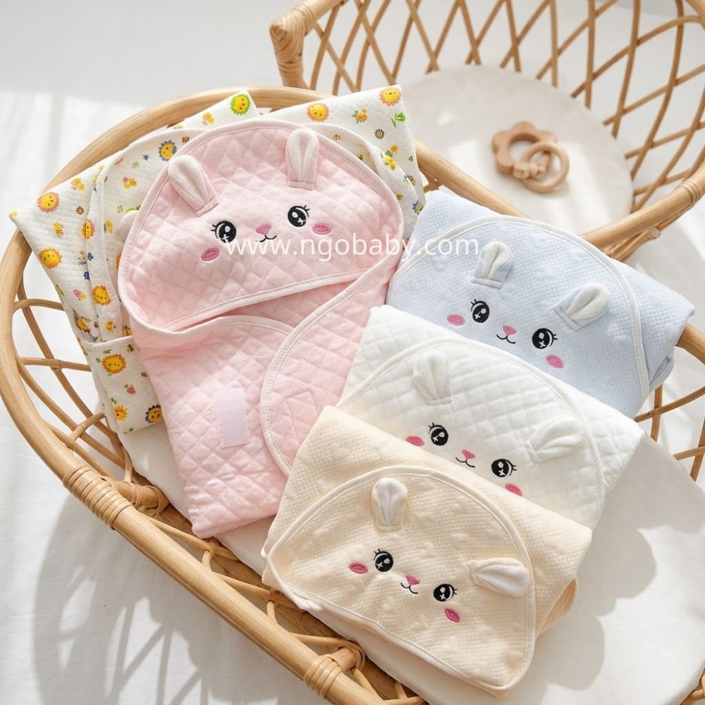 Ủ choàng xốp trần bông Luliby cho bé