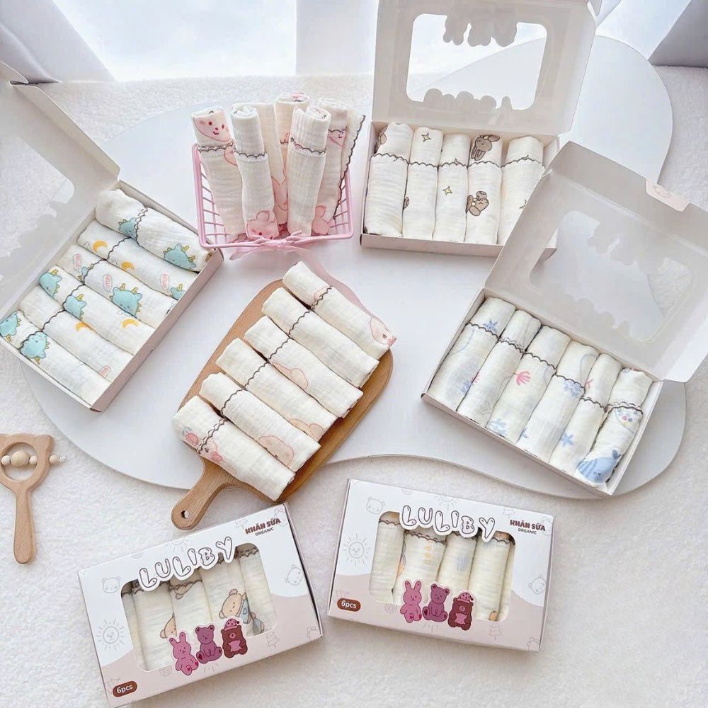 Set 6 khăn sữa Luliby cho bé