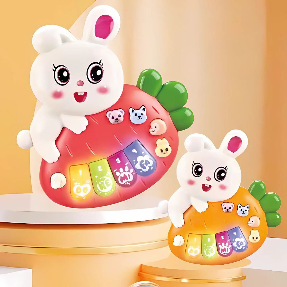 Đồ chơi đàn piano hình thỏ ôm cà rốt cho bé