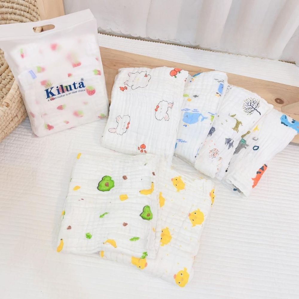 Khăn tắm xô nhăn họa tiết Kiluta