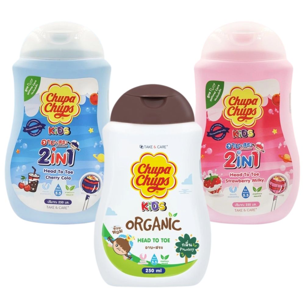 Sữa tắm gội Chupa Chups Kids 2in1 Head To Toe Thái Lan cho bé 3Y+