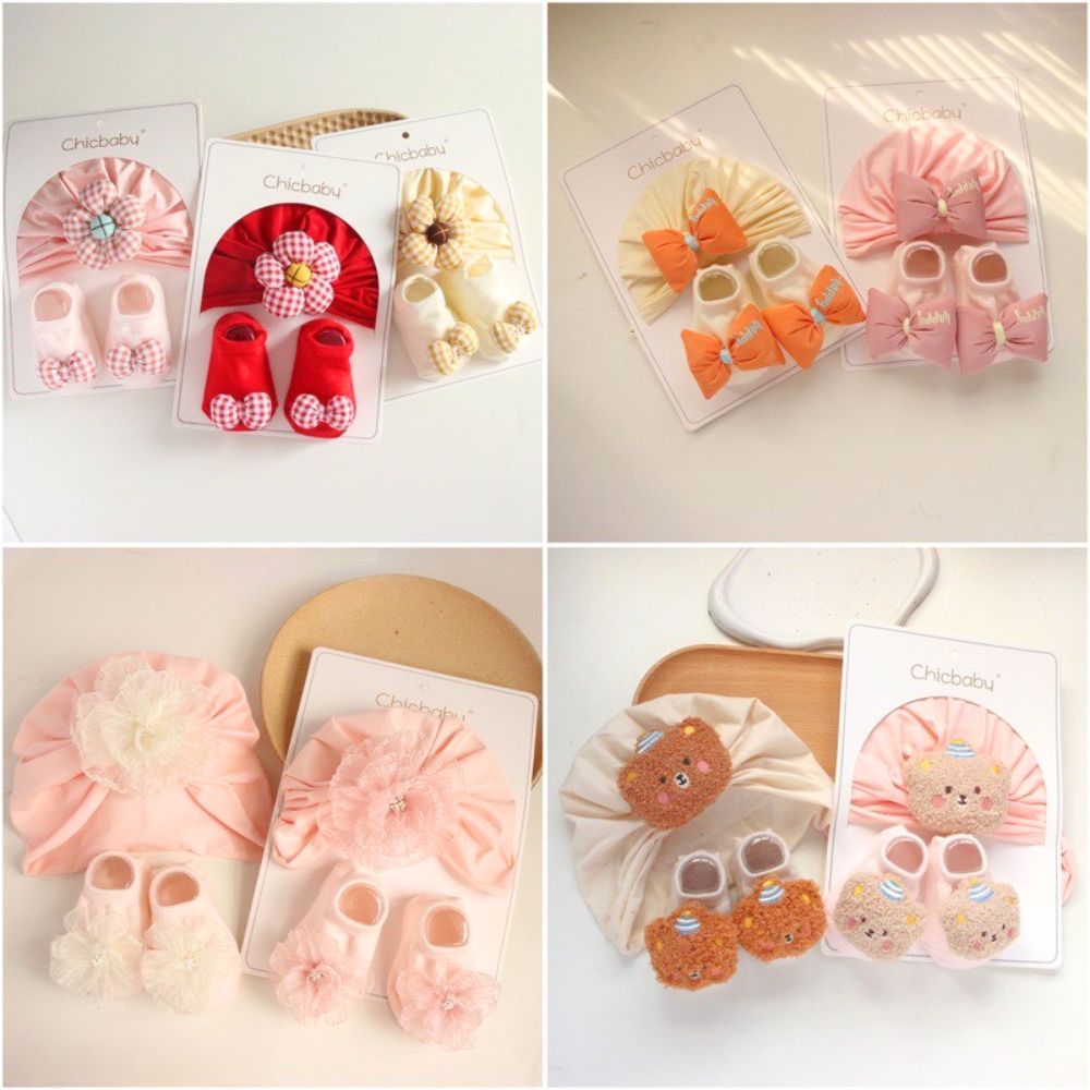 Set nón tuban kèm vớ ngắn Chicbaby