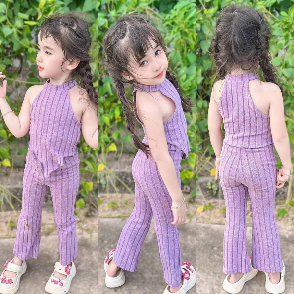 Set bộ áo cổ yếm quần ống loe