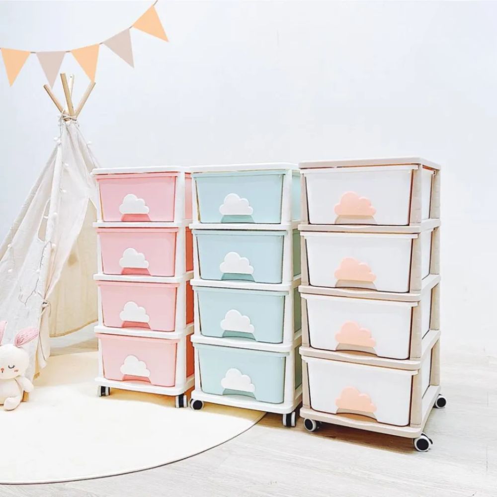 Kệ nhựa Yeya 4 tầng hình đám mây Sasa cho bé